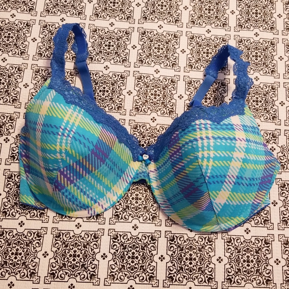 Plaid Blue Women's Bra